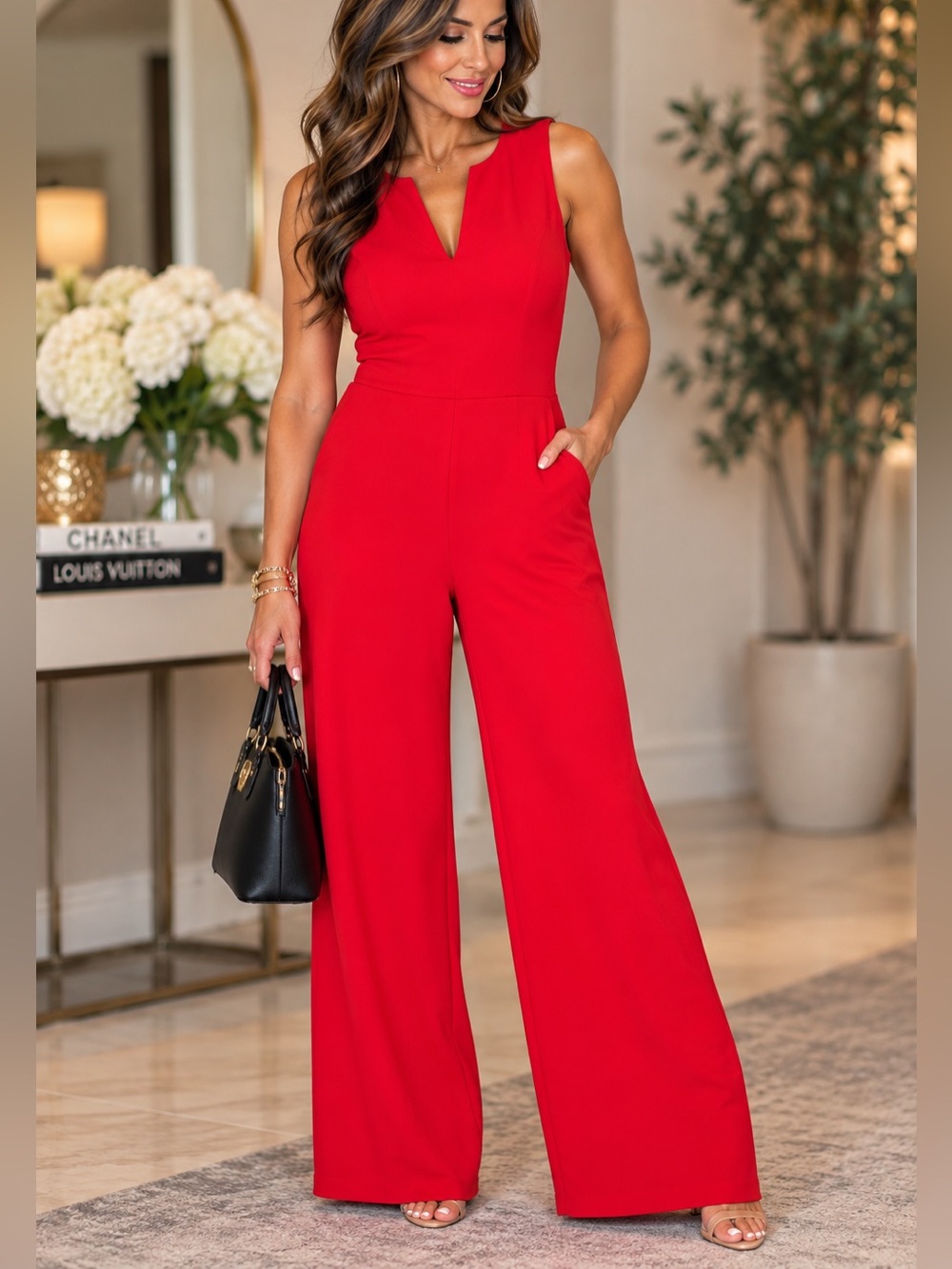 NWOT banana republic red jumpsuit